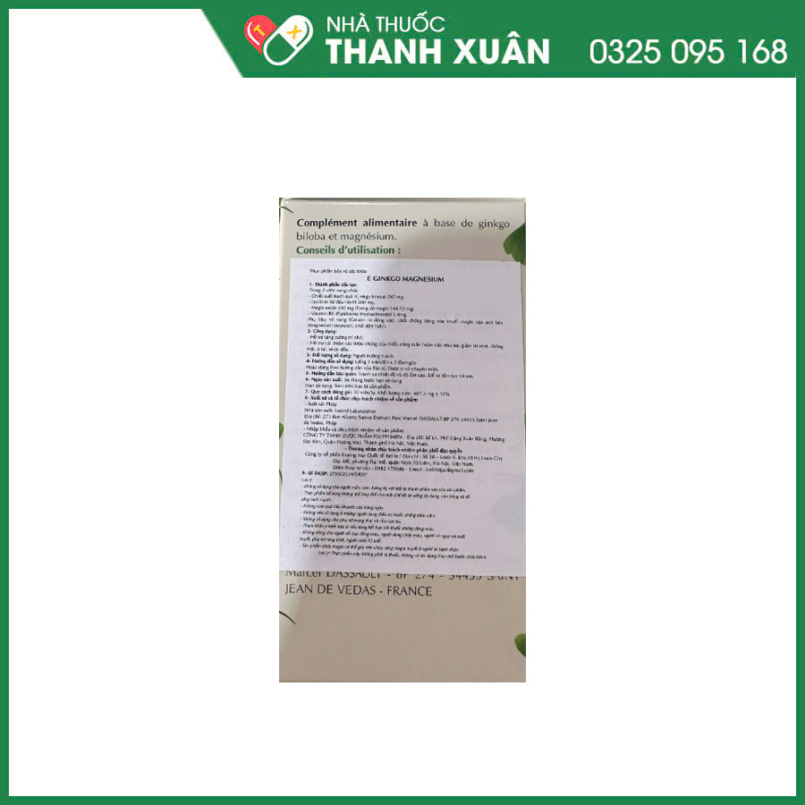 E Ginkgo Magnesium hỗ trợ tăng cường trí nhớ, cải thiện các triệu chứng của thiểu năng tuần hoàn não như chóng mặt, ù tai, nhức đầu